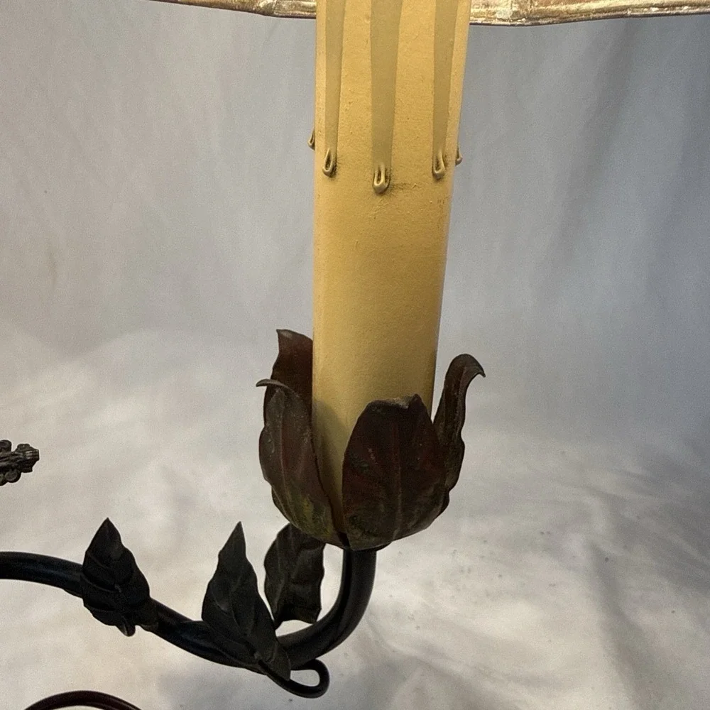 VTG Figural Cherub Double Arm Table Lamp Spelter Marble Base Art Nouveau Style